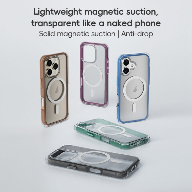 For iPhone 16 ZGA Colorful Airbag Magsafe PC Hybrid TPU Phone Case(Black) - free shipping - PMC Jewellery - Order now!