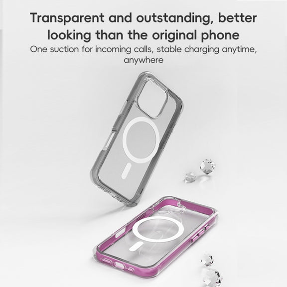 For iPhone 16 Plus ZGA Colorful Airbag Magsafe PC Hybrid TPU Phone Case(Pink)