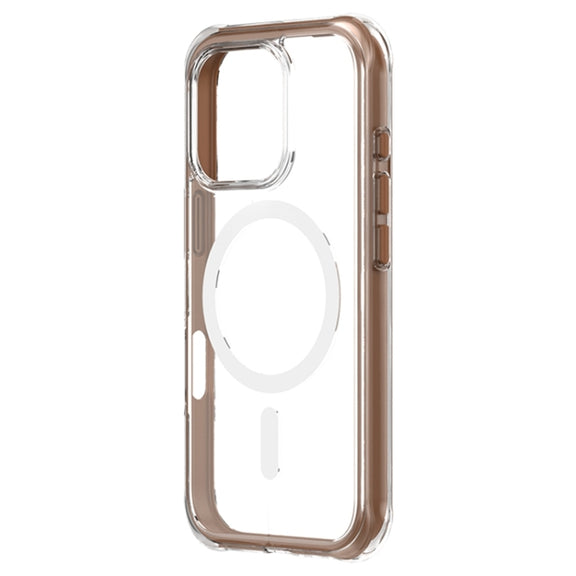 For iPhone 16 Pro ZGA Colorful Airbag Magsafe PC Hybrid TPU Phone Case(Gold)