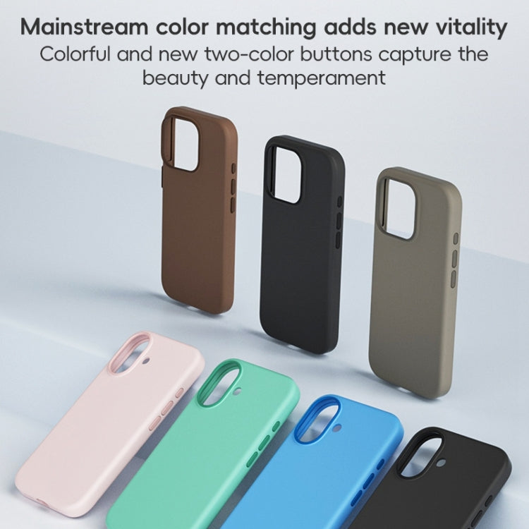 For iPhone 16 Plus ZGA Colorful Liquid Silicone Magsafe Phone Case(Black)