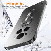 For Honor Magic6 Pro Baking Varnish 360 Rotate Holder No Frame PC Phone Case(Black)