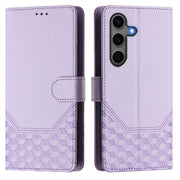 For Samsung Galaxy S25+ 5G Honeycomb Embossing RFID Leather Phone Case(Light Purple)
