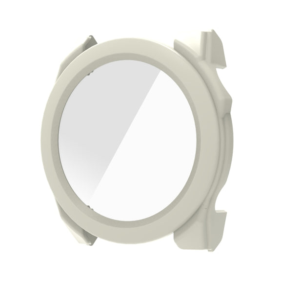 For Garmin Fenix 8 AMOLED 51mm Tempered Glass Film Integrated PC Watch Protective Case(Ivory White)