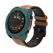 For Garmin Fenix 8 AMOLED 43mm Tempered Glass Film Integrated PC Watch Protective Case(Green)