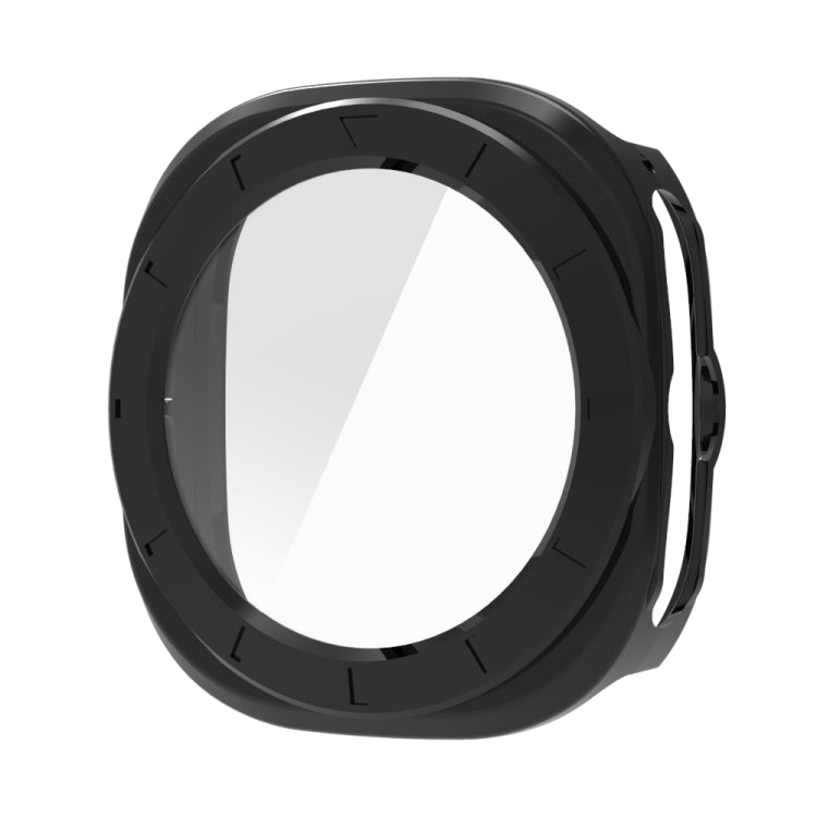 For Samsung Galaxy Watch Ultra 47mm Tempered Glass Film Integrated PC Watch Protective Case(Black) - Watch Cases by PMC TechLife | Online Shopping South Africa | PMC TechLife | Buy Now Pay Later Mobicred
