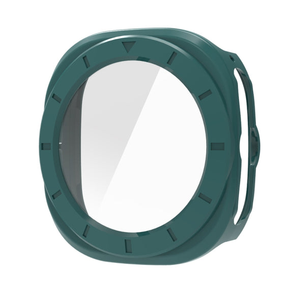 For Samsung Galaxy Watch Ultra 47mm / Ultra 2025 Tempered Glass Film Integrated PC Watch Protective Cover(Green)