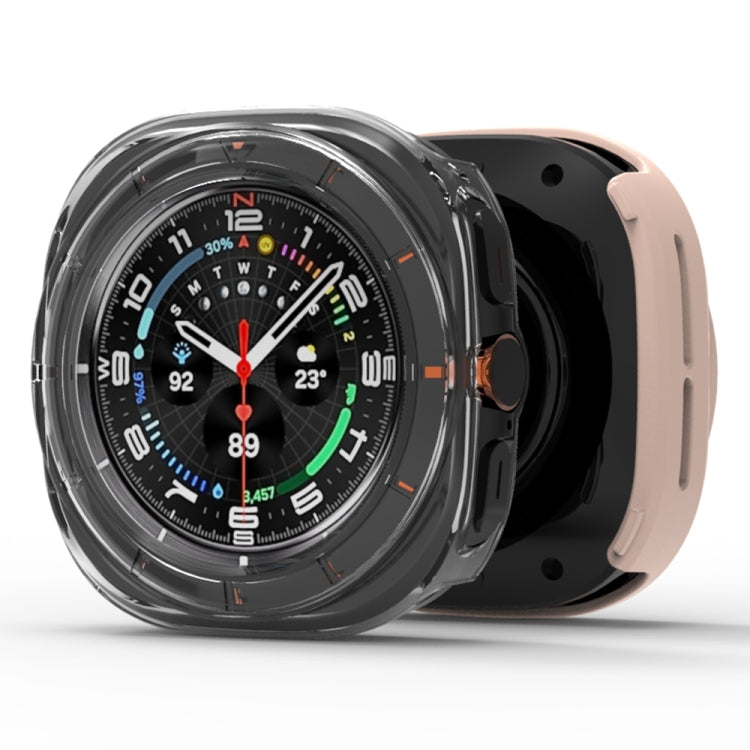 For Samsung Galaxy Watch Ultra 47mm Tempered Glass Film Integrated PC Watch Protective Case(Black) - Watch Cases by PMC TechLife | Online Shopping South Africa | PMC TechLife | Buy Now Pay Later Mobicred