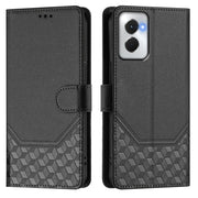 For Motorola Moto G Power 5G 2024 Honeycomb Embossing RFID Leather Phone Case(Black)