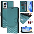 For Motorola Moto G Power 5G 2024 Honeycomb Embossing RFID Leather Phone Case(Peacock Green) - Motorola Cases by PMC Jewellery | Online Shopping South Africa | PMC Jewellery | Buy Now Pay Later Mobicred