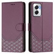 For Motorola Moto G Power 5G 2024 Honeycomb Embossing RFID Leather Phone Case(Violet)