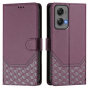 For Motorola Moto G Stylus 5G 2024 Honeycomb Embossing RFID Leather Phone Case(Violet)