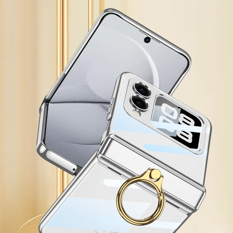 For Huawei nova Flip GKK Integrated  Magnetic Folding Phantom Rotary Phone Case with Ring Holder(Black)
