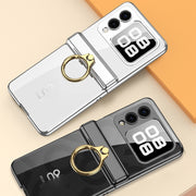 For Huawei nova Flip GKK Integrated  Magnetic Folding Phantom Rotary Phone Case with Ring Holder(Black)
