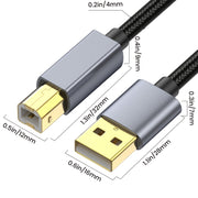 USB 2.0 A Male to B Male Square Port Printer Data Transmission Extension Cable, Length:10m