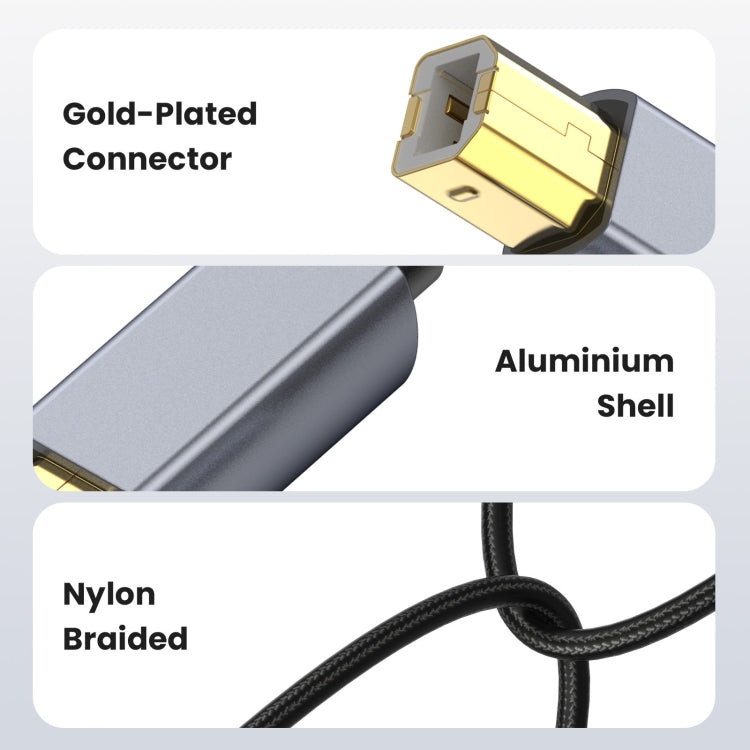 USB 2.0 A Male to B Male Square Port Printer Data Transmission Extension Cable, Length:10m
