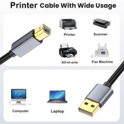 USB 2.0 A Male to B Male Square Port Printer Data Transmission Extension Cable, Length:10m