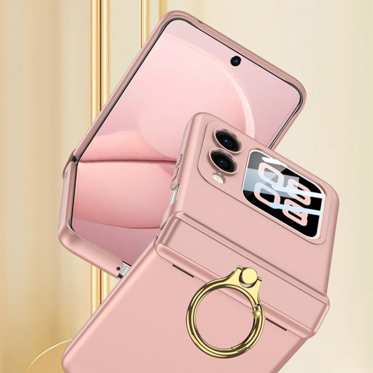 For Huawei nova Flip GKK Integrated Magnetic Hinged Flip Case with Ring Holder(Pink)