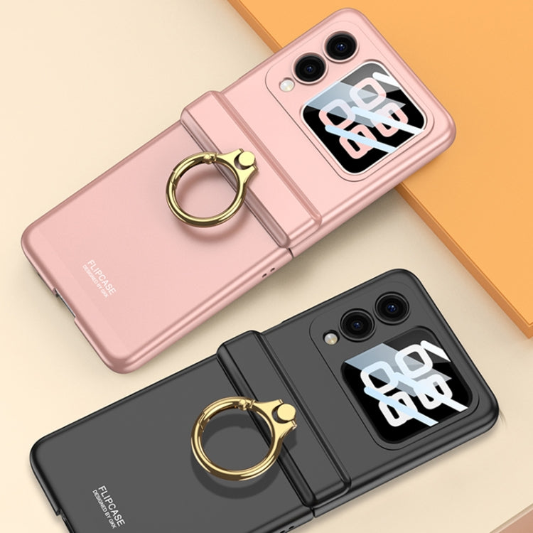 For Huawei nova Flip GKK Integrated Magnetic Hinged Flip Case with Ring Holder(Pink)