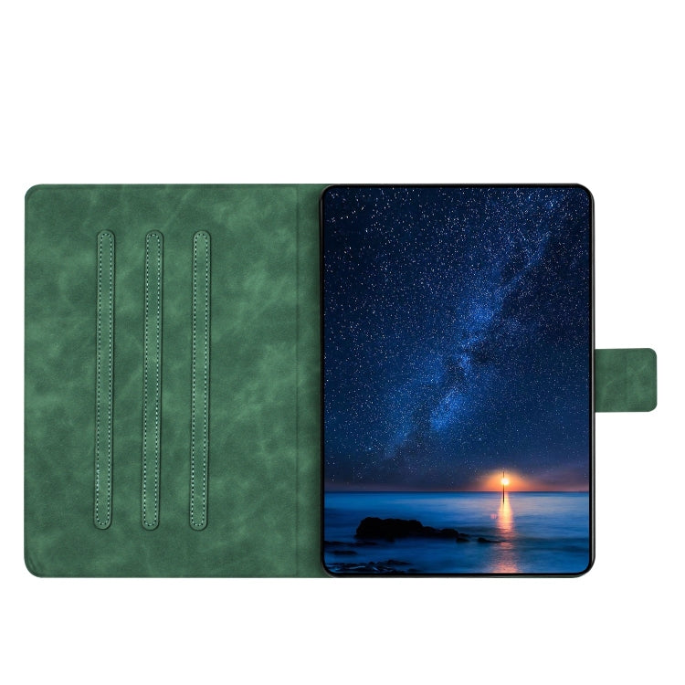 For Lenovo Tab M11 / Xiaoxin Pad 2024 Embossed Couple Cat Smart Tablet Leather Case(Green) - Lenovo by PMC Jewellery | Online Shopping South Africa | PMC Jewellery | Buy Now Pay Later Mobicred