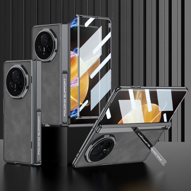 For Honor Magic V3 GKK Integrated Magnetic Fold Hinge Leather Shockproof Phone Case(Matte Gray) - free shipping - PMC Jewellery - Order now!