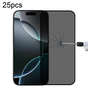 For iPhone 16 Pro 25pcs Full Cover Anti-spy Silk Screen Tempered Glass Film
