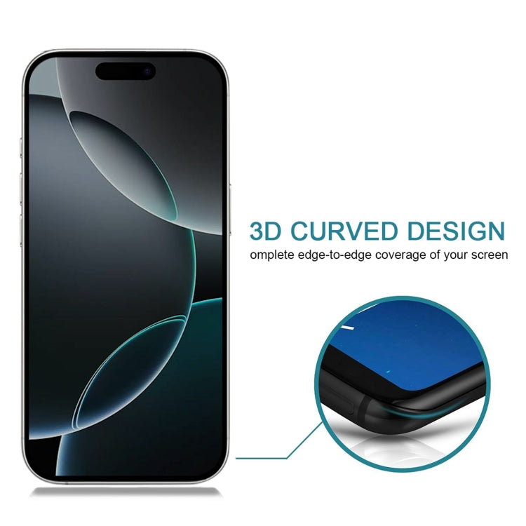 For iPhone 16 Pro 25pcs Full Cover Anti-spy Silk Screen Tempered Glass Film