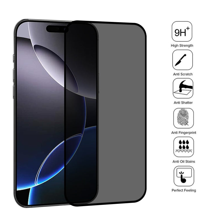 For iPhone 16 Pro Max 25pcs Full Cover Anti-spy Silk Screen Tempered Glass Film