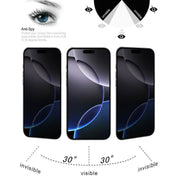 For iPhone 16 Pro Max 25pcs Full Cover Anti-spy Silk Screen Tempered Glass Film