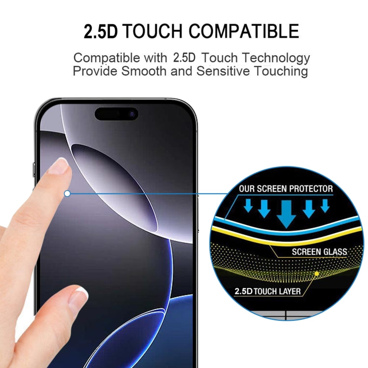 For iPhone 16 Pro Max 25pcs Full Glue Screen Tempered Glass Film