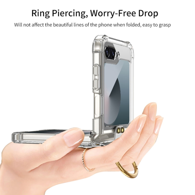 For Samsung Galaxy Z Flip6 GKK Airbag Protective Phone Case with Ring & Pen(Purple)