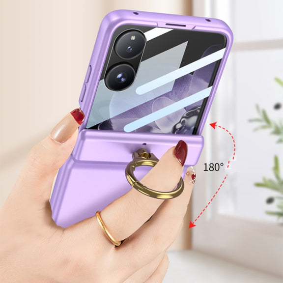 For Xiaomi Mix Flip GKK Integrated Magnetic Hinged Flip Case with Ring Holder(Black)