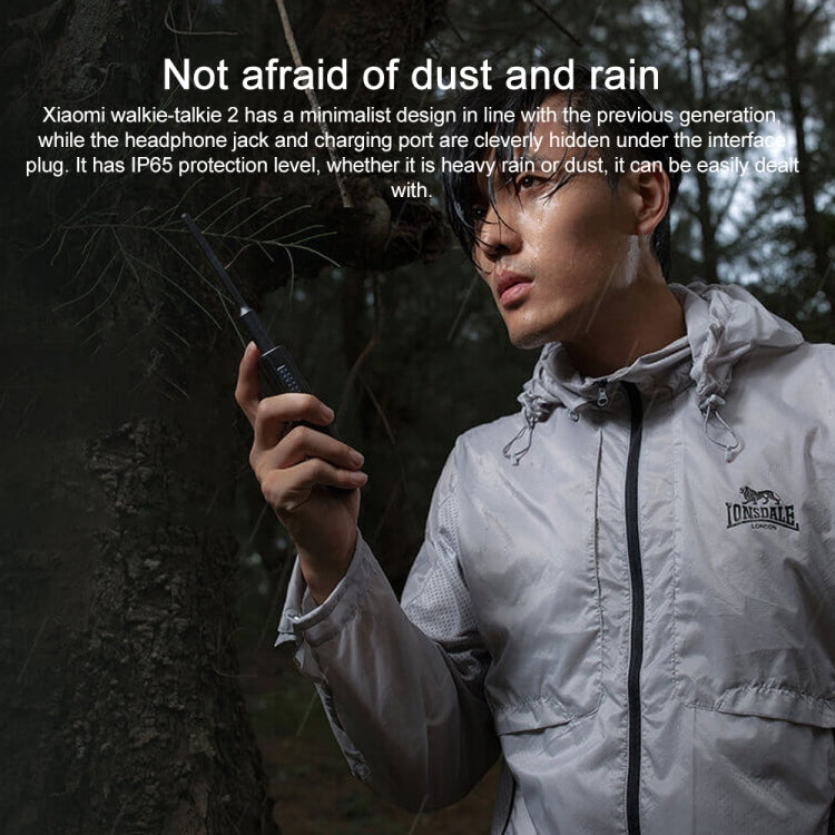 Original Xiaomi IP65 Water-resistant UV Dual Band Walkie Talkie 2(Black)