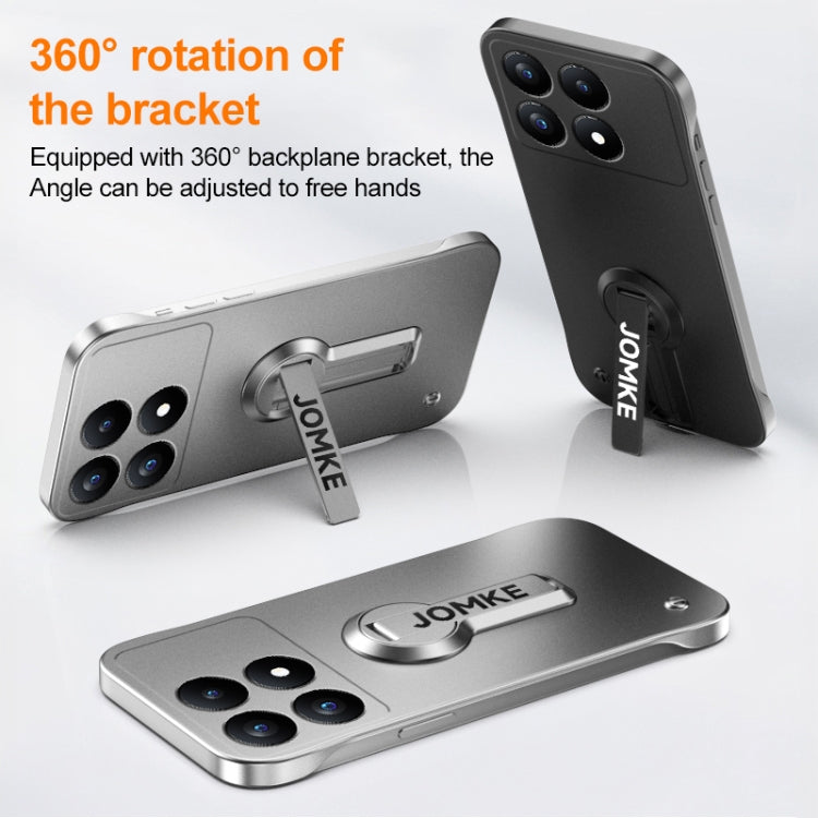 For Redmi K70 Pro Baking Varnish 360 Rotate Holder No Frame PC Phone Case(Black)