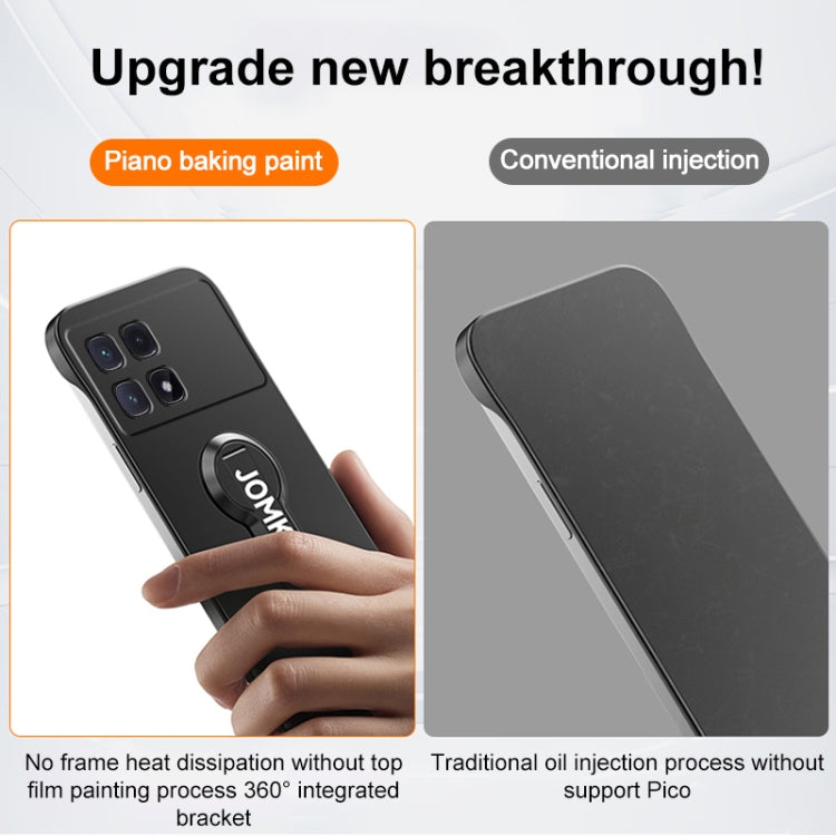 For Redmi K70 Ultra Baking Varnish 360 Rotate Holder No Frame PC Phone Case(Silver)