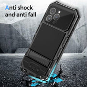 For iPhone 16 Pro Max R-JUST Life Water-resistant Dustproof Shockproof Holder Phone Case(Black)