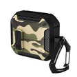 For Samsung Galaxy Buds3 / 3 Pro Camouflage Earphone Protective Case with Switch & Hook(Green) - Samsung Earphone Case by PMC Jewellery | Online Shopping South Africa | PMC Jewellery | Buy Now Pay Later Mobicred