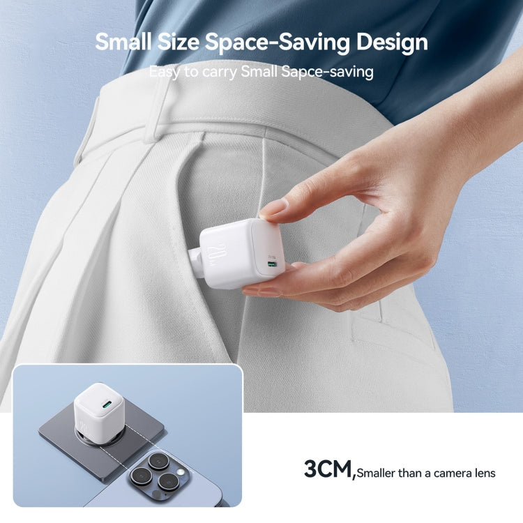JOYROOM JR-TCG08 GaN PD20W USB-C / Type-C Port Mini Charger, Plug:EU Plug(White)