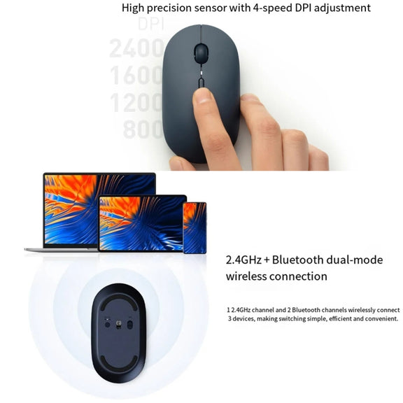 Original Xiaomi XMBXSB01YM Bluetooth Dual Mode Silent Portable Mouse 3(Gold)