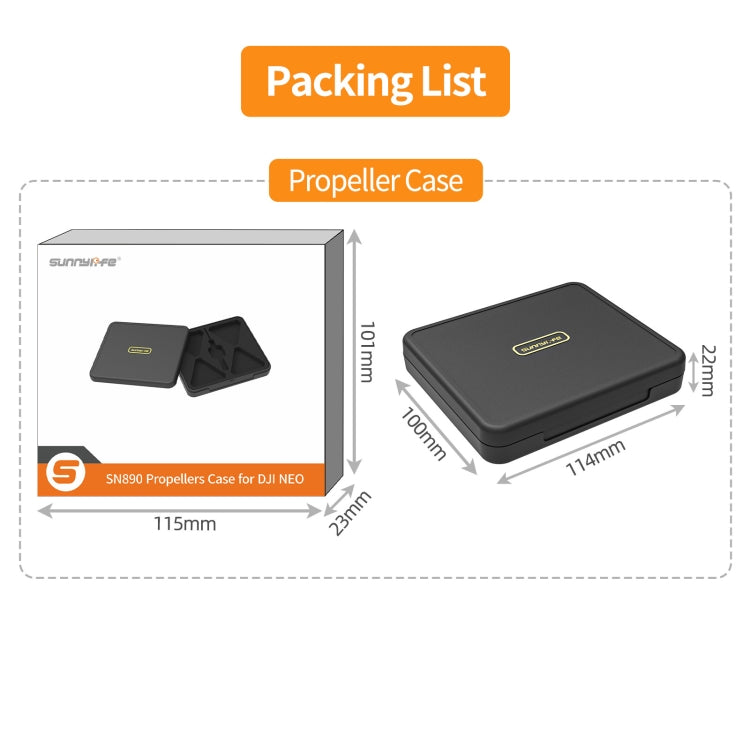 For DJI Neo Sunnylife NEO Propellers Case Storage Mini Travel Case Box(Black) - free shipping - PMC Jewellery - Order now!