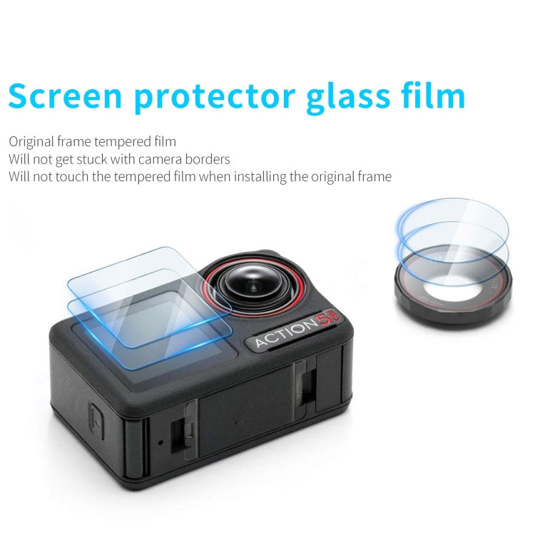 For DJI Osmo Action 5 Pro STARTRC 3 in 1 Lens Protector Front and Rear Screen Tempered Glass Films(2 Sets) - free shipping - PMC TechLife - Order now!