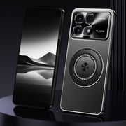 For Redmi K70 Ultra Rotating Holder Frosted Metal Phone Case(Black)