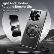 For Redmi K70 Ultra Rotating Holder Frosted Metal Phone Case(Titanium)