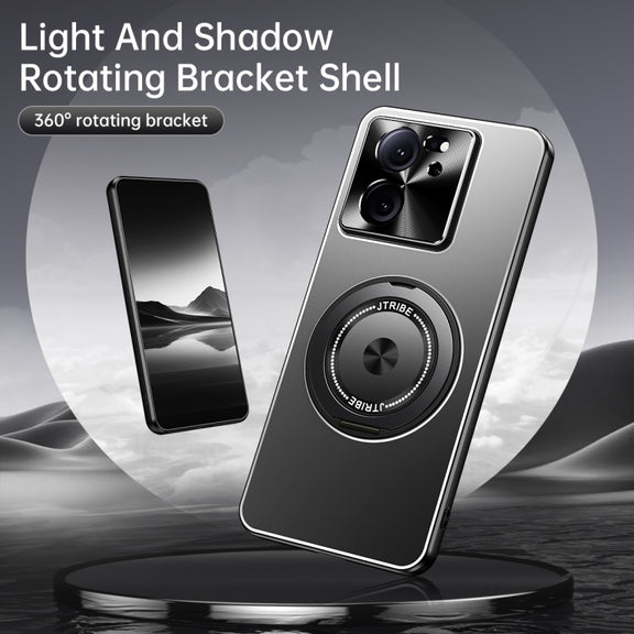 For Redmi K70 Ultra Rotating Holder Frosted Metal Phone Case(Titanium)