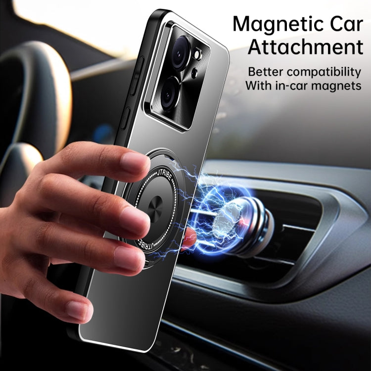 For Redmi K70 Ultra Rotating Holder Frosted Metal Phone Case(Titanium)