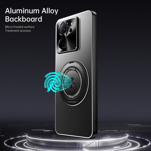 For Redmi K70 Ultra Rotating Holder Frosted Metal Phone Case(Titanium)
