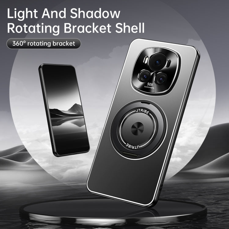 For Honor Magic6 Pro Rotating Holder Frosted Metal Phone Case(Titanium)