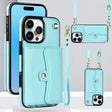 For iPhone 16 Pro RFID Card Slot Phone Case with Long Lanyard(Mint Green) - iPhone 16 Pro Cases by PMC TechLife | Online Shopping South Africa | PMC TechLife | Buy Now Pay Later Mobicred