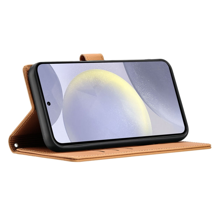 For Samsung Galaxy S25 5G Cartoon Elephant Embossed Leather Phone Case(Yellow) - Galaxy S25 5G Cases by PMC Jewellery | Online Shopping South Africa | PMC Jewellery | Buy Now Pay Later Mobicred