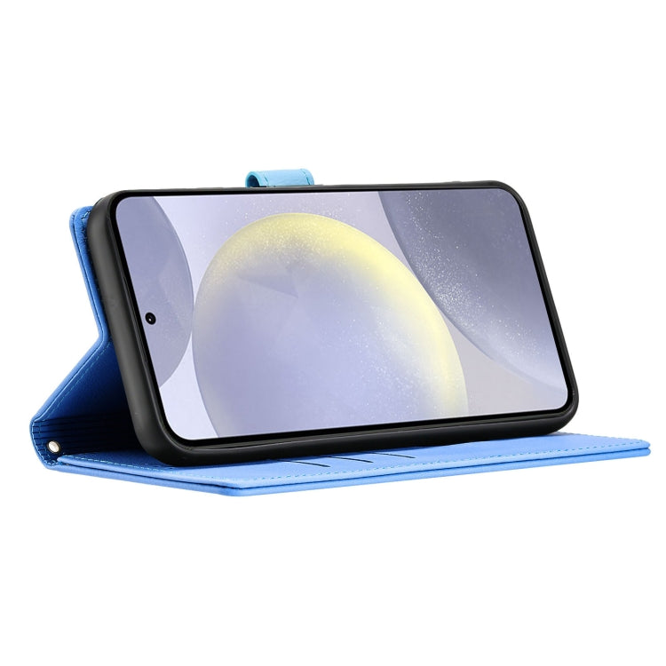 For Samsung Galaxy S25+ 5G Cartoon Elephant Embossed Leather Phone Case(Blue) - Galaxy S25+ 5G Cases by PMC Jewellery | Online Shopping South Africa | PMC Jewellery | Buy Now Pay Later Mobicred