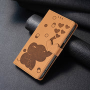 For Samsung Galaxy S25+ 5G Cartoon Elephant Embossed Leather Phone Case(Yellow)